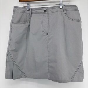 NVO Lanctot Performance Golf Skort Sz 10 Black Gingham Pleated 18”L Pockets